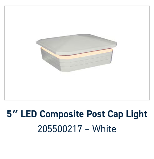 5” LED Composite Post Cap Light | White | Brown | Black