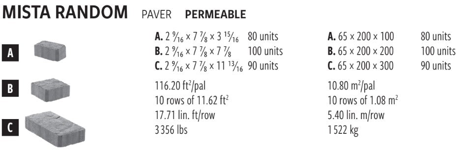 Techo Mista Random | Champlain Grey | Sold by Layer or Pallet