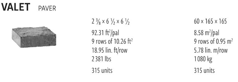 Techo Valet Paver | Champlain Grey | Sold by Layer or Pallet