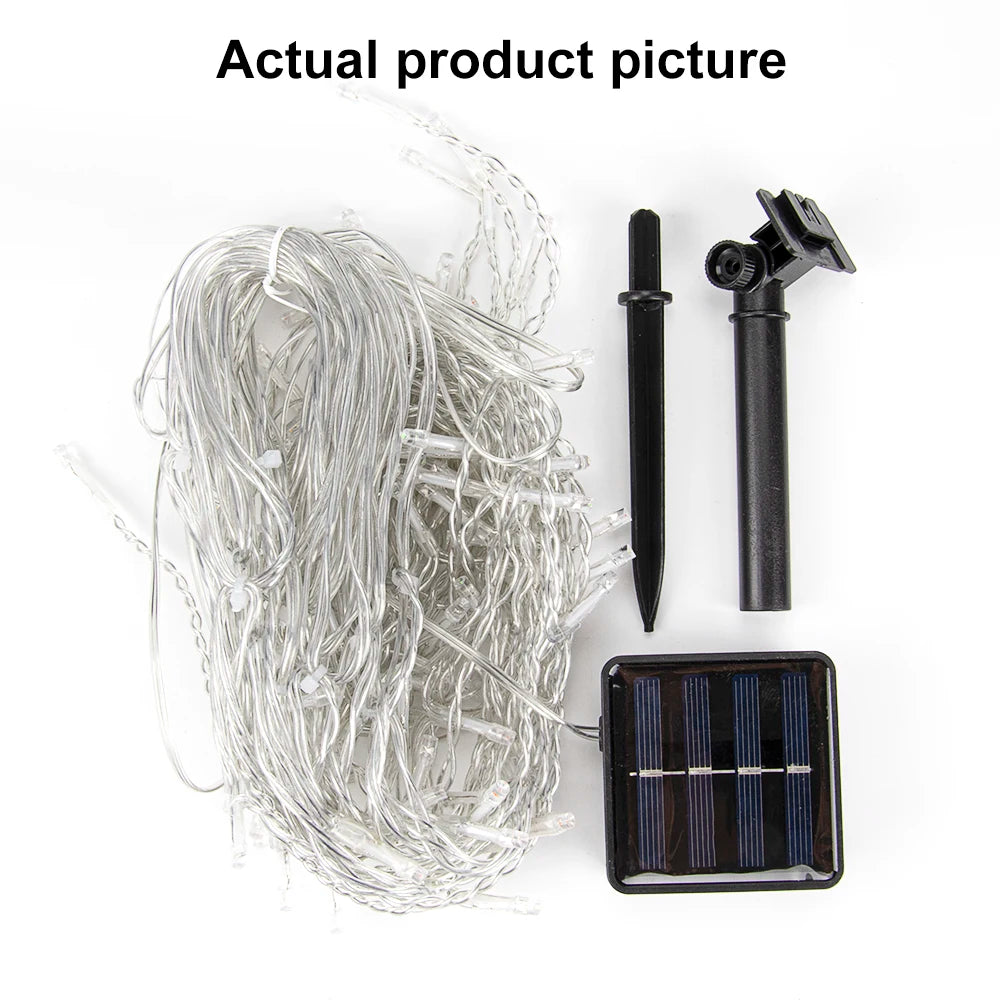 Christmas Solar Outdoor Icicle Lights 96/162 Leds | DELIVERY ONLY