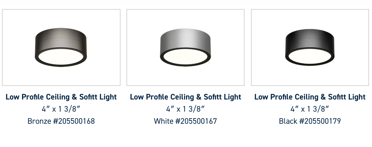 Low Profile Ceiling &amp; Soffit Light | White | Bronze | Black