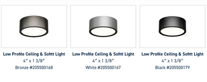 Low Profile Ceiling &amp; Soffit Light | White | Bronze | Black