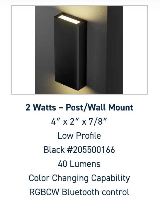 Post / Wall Mount Sconce - 2 Watts | White | Bronze | Black