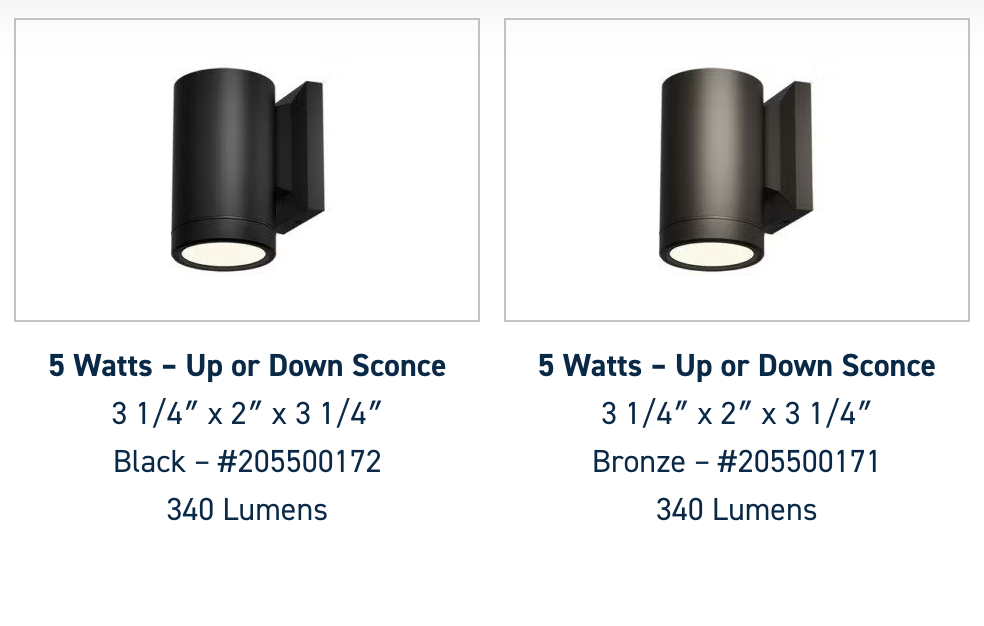 Up or Down Sconce - 5 Watts | Bronze | Black