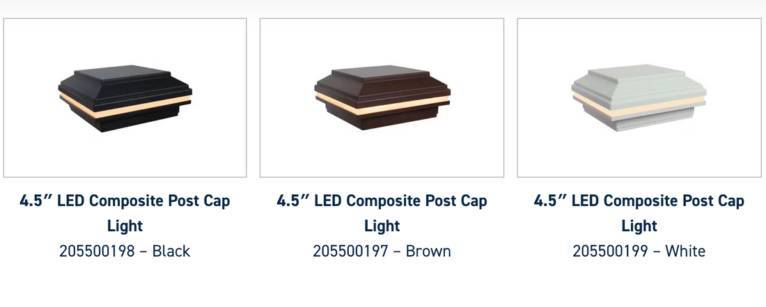 4.5” LED Composite Post Cap Light | White | Brown | Black