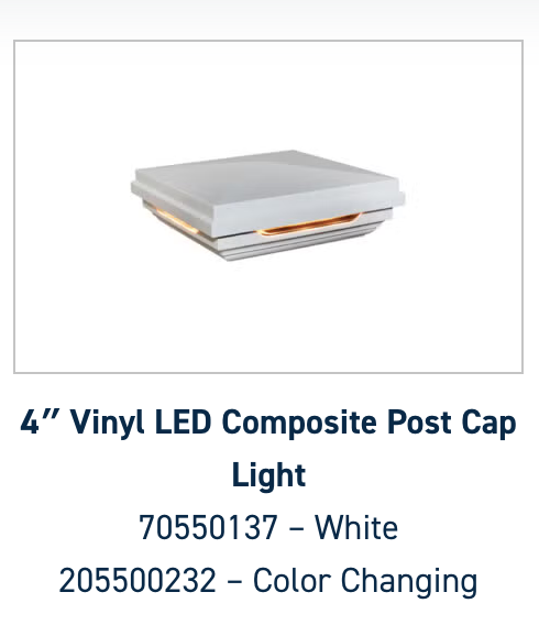 Belgard Vinyl LED Post Cap Light | Color Changing | White