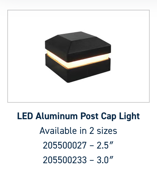 Aluminum Post Cap Light | Size 2.5” | Size 3”