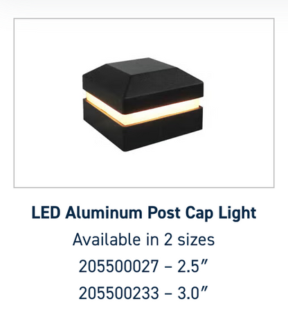 Aluminum Post Cap Light | Size 2.5” | Size 3”