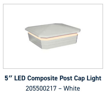 5” LED Composite Post Cap Light | White | Brown | Black
