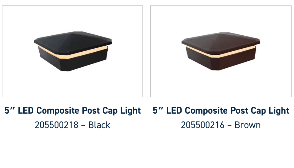 5” LED Composite Post Cap Light | White | Brown | Black