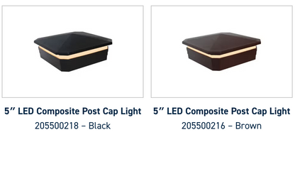 5” LED Composite Post Cap Light | White | Brown | Black