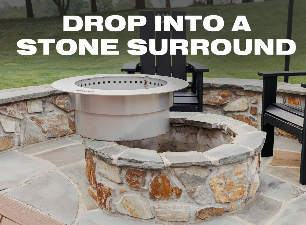 BREEO - ZENTRO ROUND 24" SMOKELESS FIRE PIT WITH LID - STEEL
