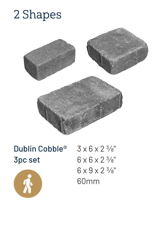 Belgard Dublin Cobble 3pc. Ardennes Gray Antique (LAYER)