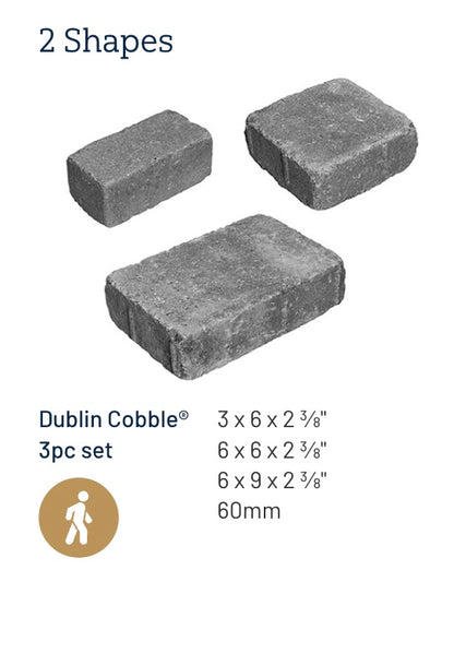 Belgard Dublin Cobble 3pc. Ardennes Gray Antique (PALLET)