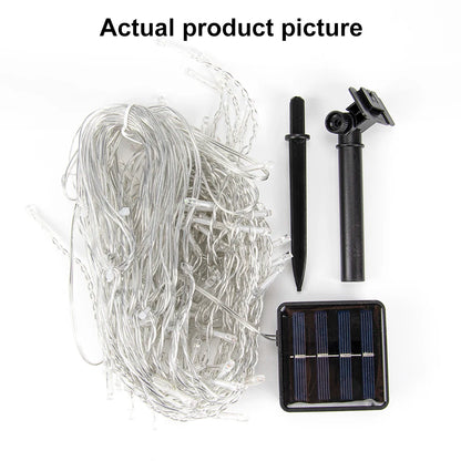 Christmas Solar Outdoor Icicle Lights 96/162 Leds | DELIVERY ONLY