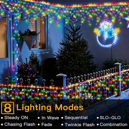 Christmas Solar Outdoor Icicle Lights 96/162 Leds | DELIVERY ONLY