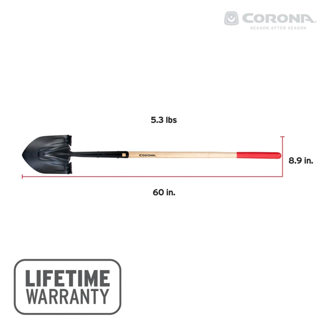 SPADE / Round Point Hardwood Shovel, 14 Gauge