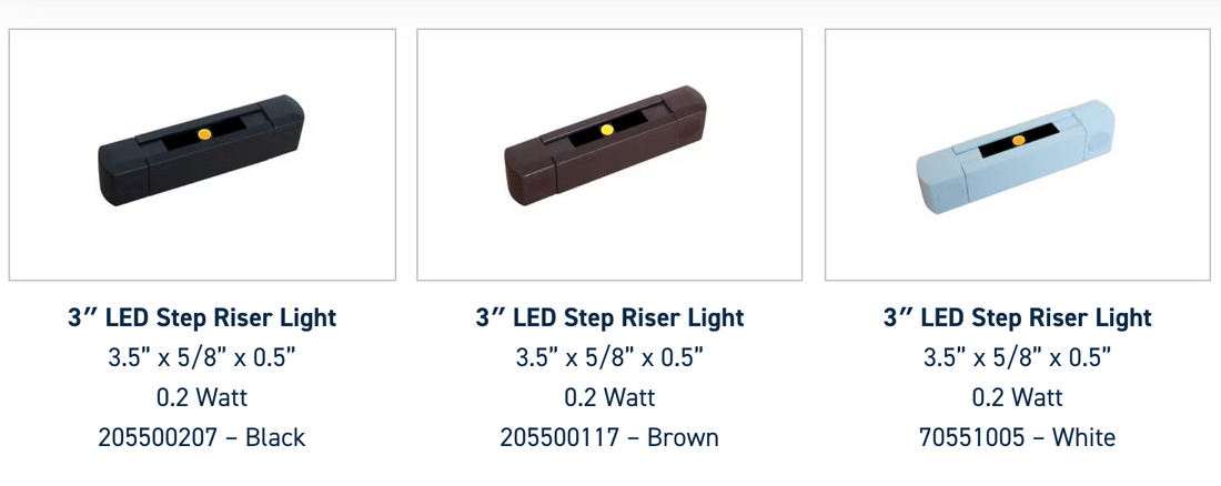 3” LED Deck Step / Riser Light | White | Brown | Black