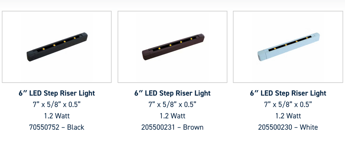 6” LED Deck Step / Riser Light | White | Brown | Black