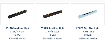 6” LED Deck Step / Riser Light | White | Brown | Black