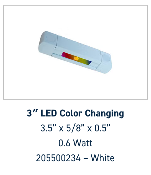 3” LED Color Changing Deck Step / Riser Light | White | Brown | Black