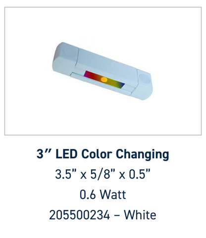 3” LED Color Changing Deck Step / Riser Light | White | Brown | Black