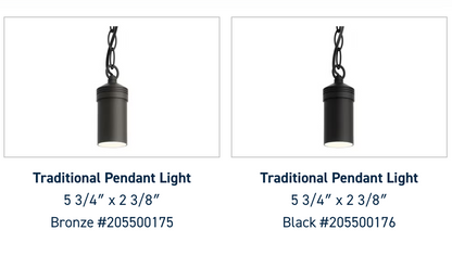 Traditional Pendant Light | Bronze | Black