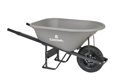 WHEELBARROW / 6 Cu. Ft. Poly, Steel Handles, Pneumatic Tire