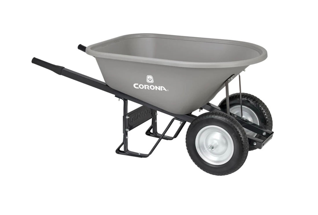 WHEELBARROW / 6 Cu. Ft. Poly, Steel Handles, Dual Wheel Flat Free Tires