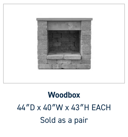 Belgard Dublin Fireplace Woodbox Kit | Chesapeake | James River